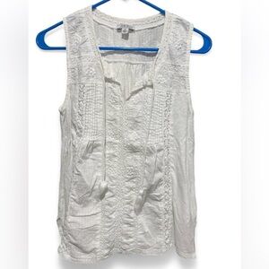 Lucky Brand White Sleeveless Blouse
